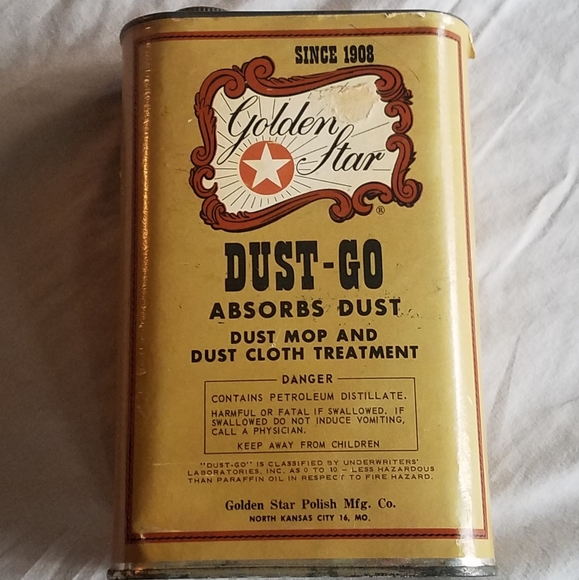 Vintage Golden Star Dust-Go Tin - Picture 1 of 3